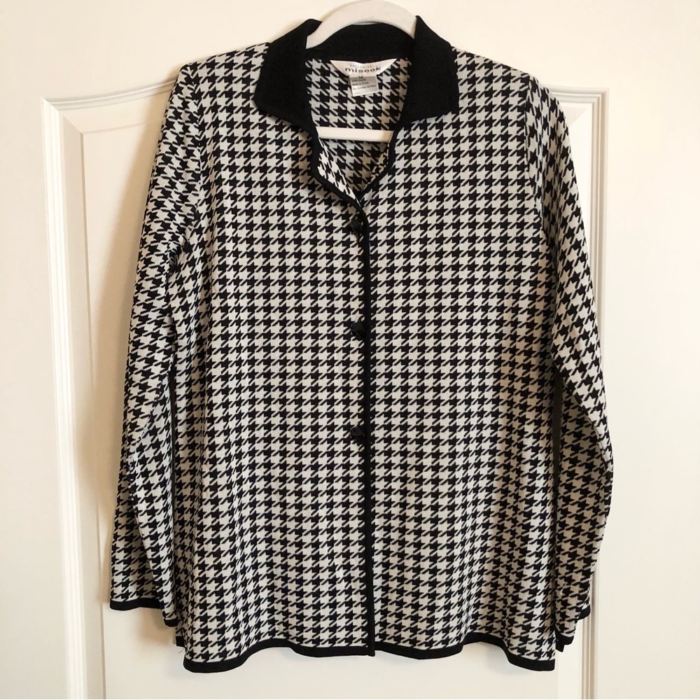Misook Houndstooth Cardigan Jacket